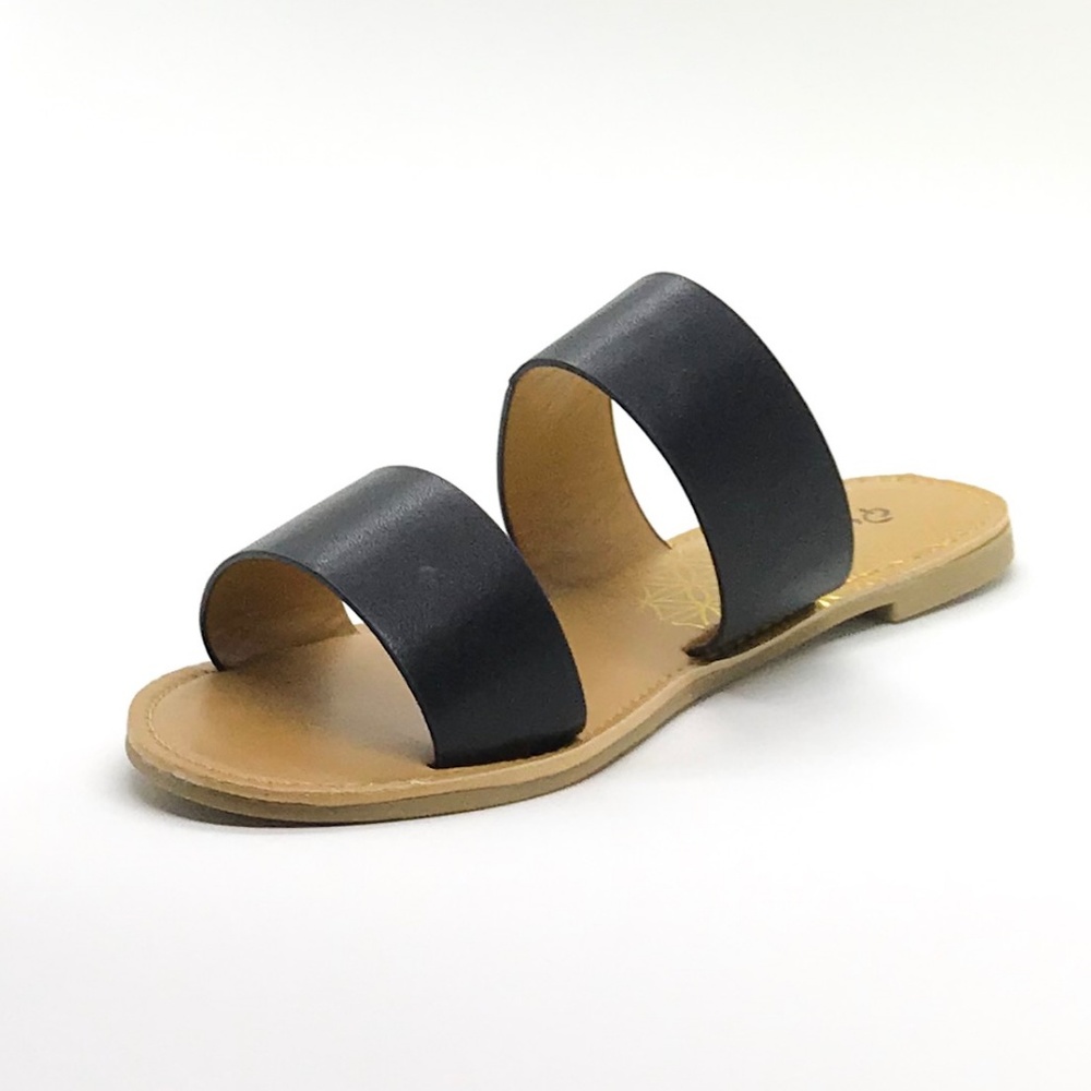 Black Two Band Slides - Picture 3 of 4